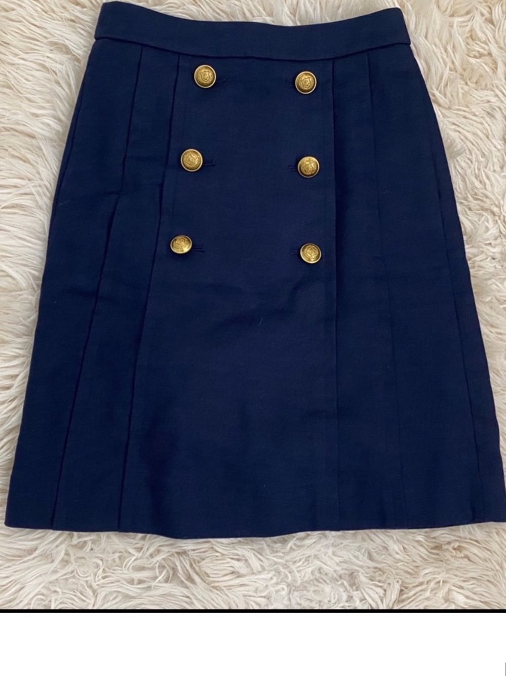 J. Crew Navy Sailor Skirt with Gold Buttons